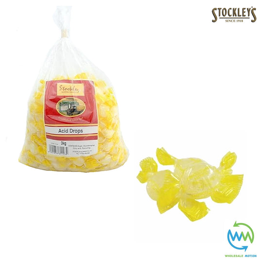 ACID DROPS Stockleys INDIVIDUAL Wrapped SWEETS Portion LEMON FLAVOUR UK STOCK Treat Snack
