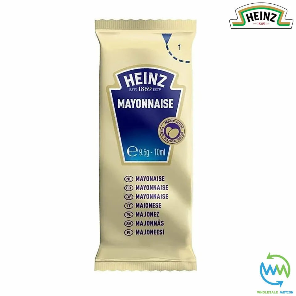 HEINZ MAYONNAISE Sachets 9.5g 10ml SAUCE Individual Single Portion SACHET Mayo