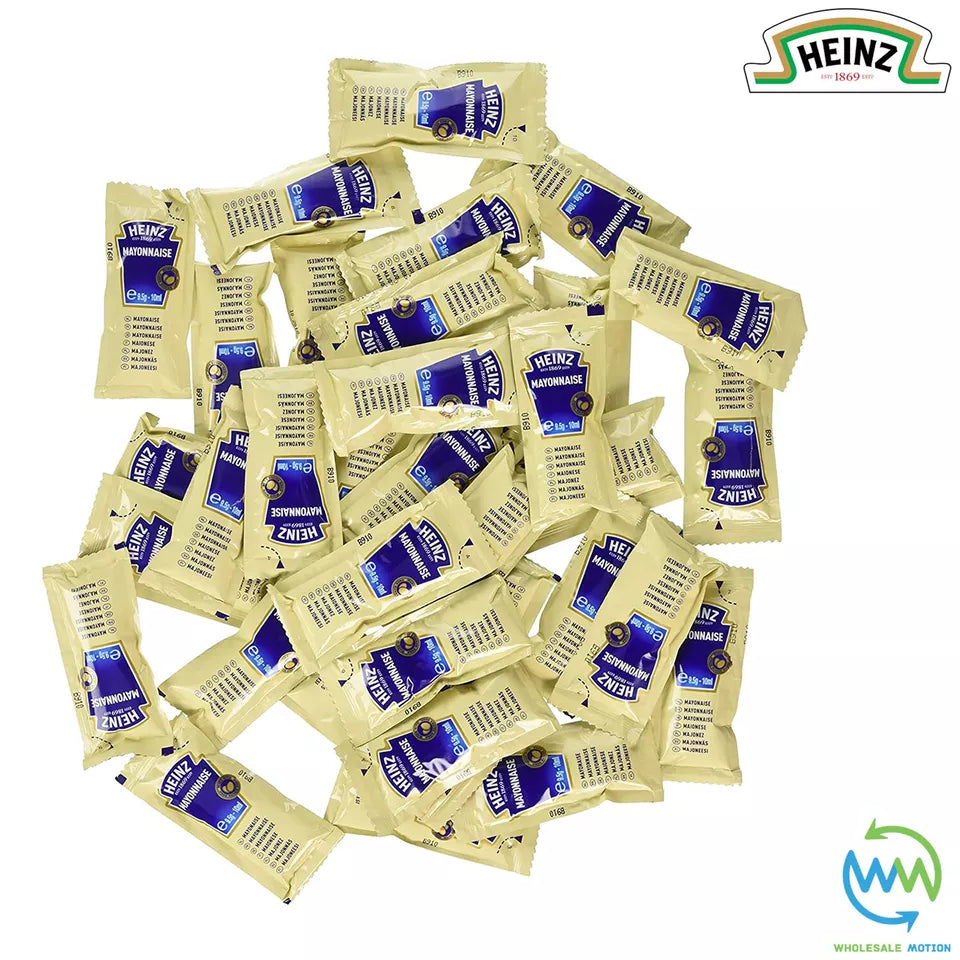 HEINZ MAYONNAISE Sachets 9.5g 10ml SAUCE Individual Single Portion SACHET Mayo