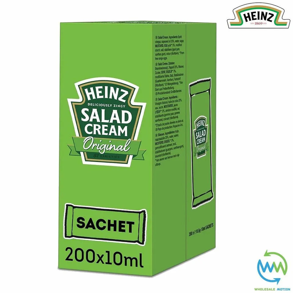 HEINZ SALAD CREAM Sachets 10.5g 10ml SAUCE Individual Single Portion SACHET