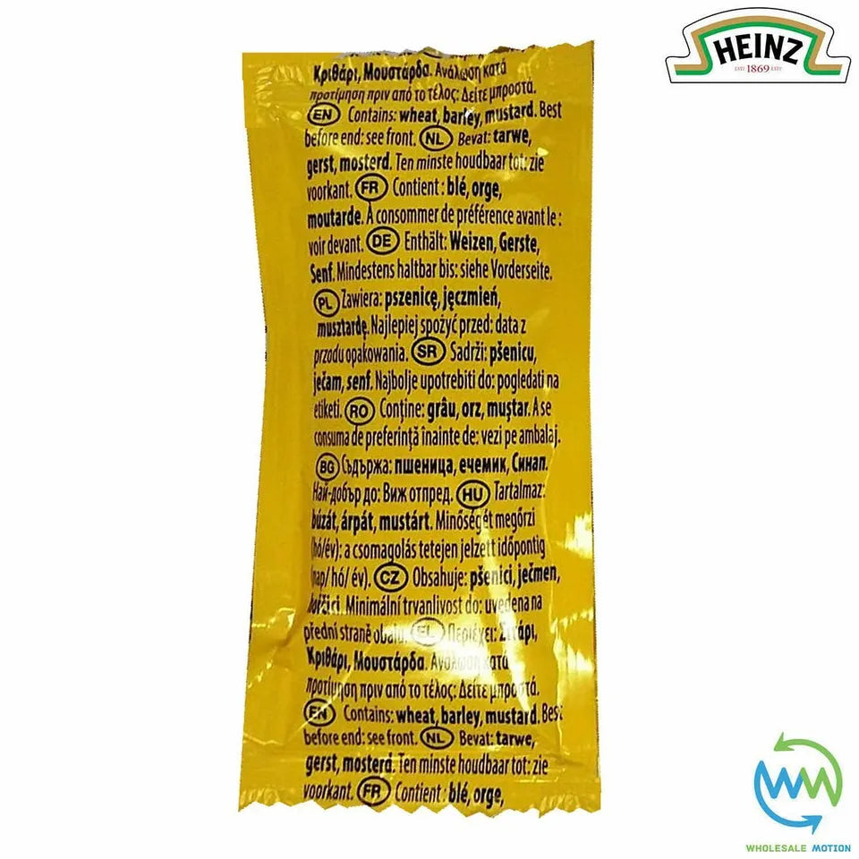 HEINZ HOT ENGLISH MUSTARD Sachets 8g 7ml SAUCE Individual Single Portion SACHET