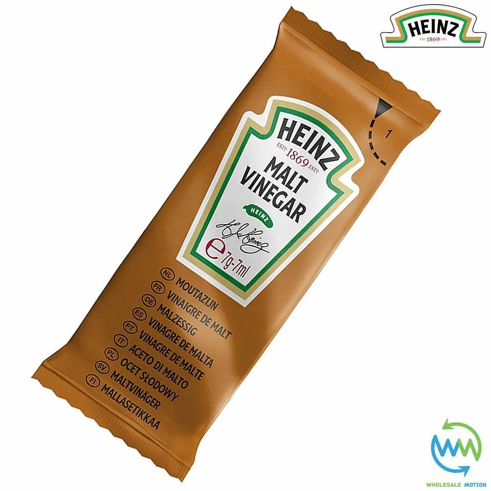 HEINZ MALT VINEGAR Sachets 7g 7ml SAUCE Individual Single Portion SACHET Vinegar