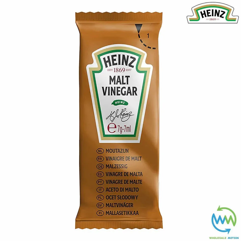 HEINZ MALT VINEGAR Sachets 7g 7ml SAUCE Individual Single Portion SACHET Vinegar