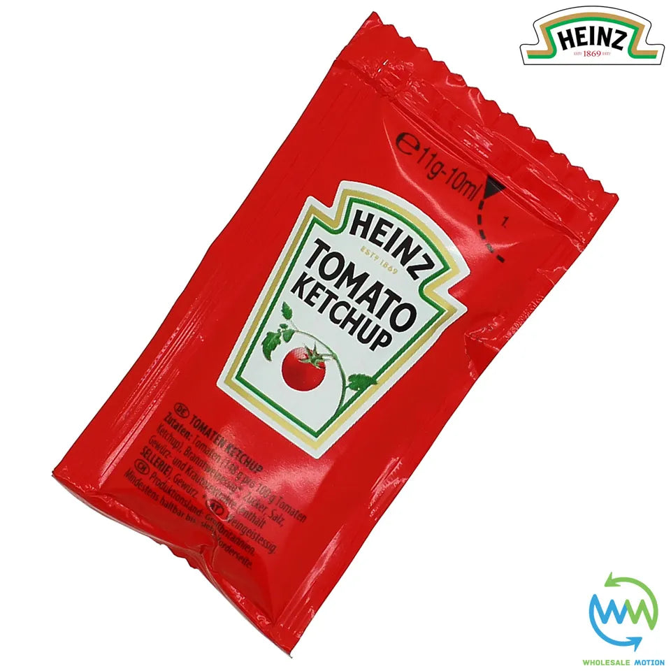 HEINZ TOMATO KETCHUP Sachets 11g 10ml RED SAUCE Individual Single Portion SACHET