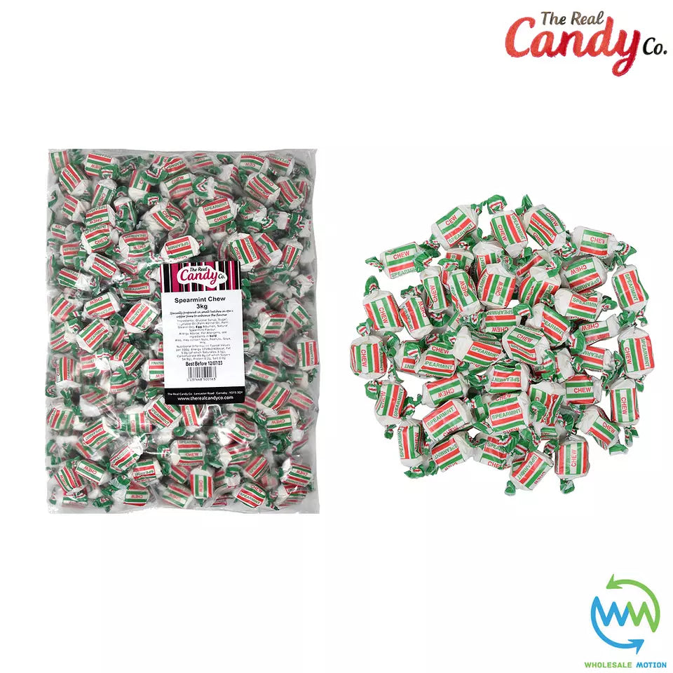 Real Candy Co SPEARMINT Chews Individual Wrapped SWEETS 10g CHEW Retro CANDY UK