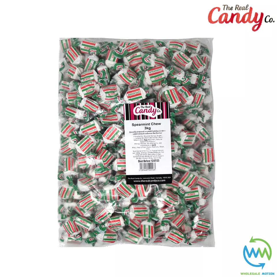 Real Candy Co SPEARMINT Chews Individual Wrapped SWEETS 10g CHEW Retro CANDY UK