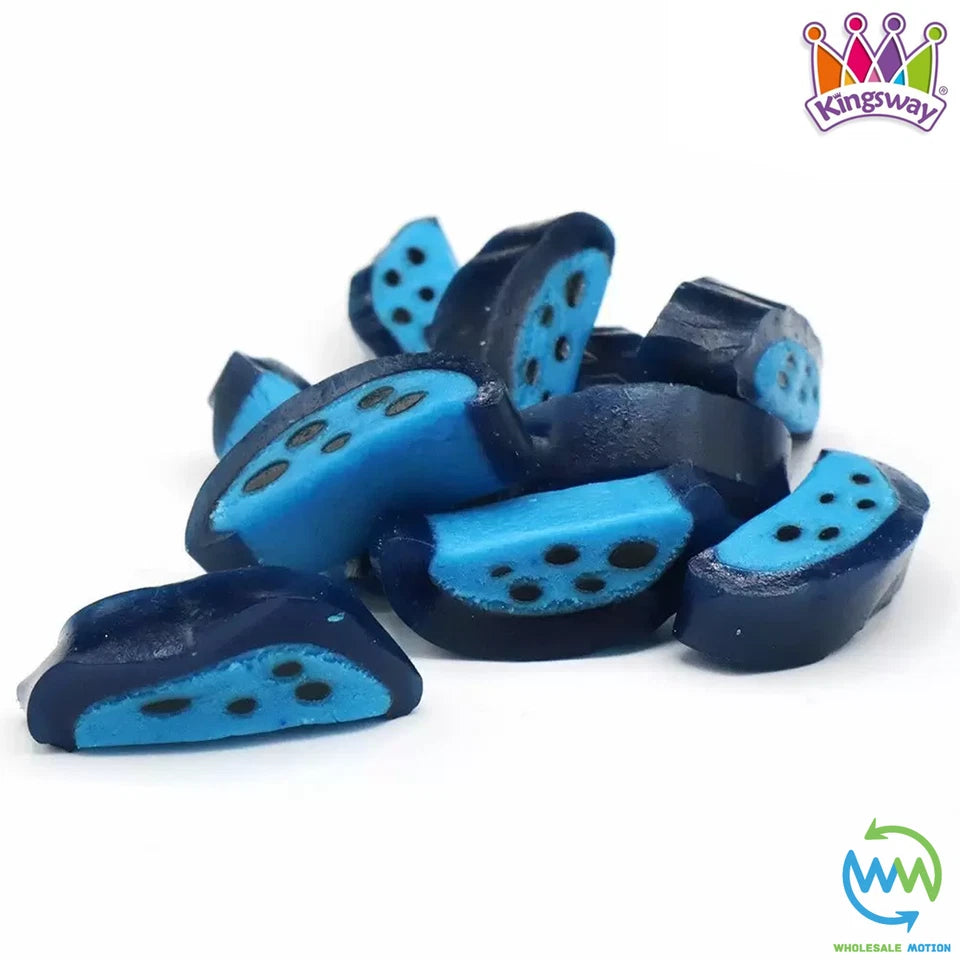 BLUE RASPBERRY LIQUORICE SLICES Sweets GUMMY Candy JELLY GUMMIES Kingsway PICK N MIX Snack