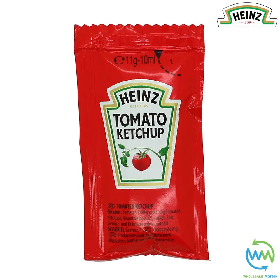 HEINZ TOMATO KETCHUP Sachets 11g 10ml RED SAUCE Individual Single Portion SACHET