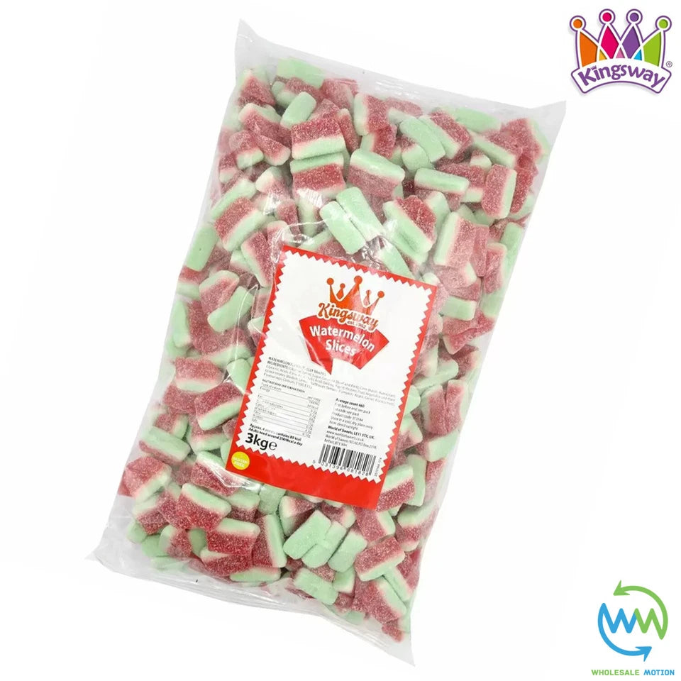 FIZZY WATERMELON SLICES Sweets GUMMY Candy SOUR JELLY SLICE Kingsway PICK N MIX