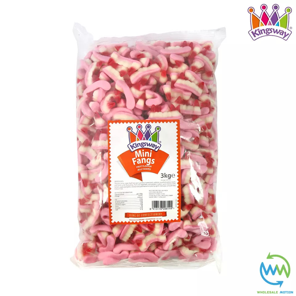 Halloween MINI FANGS Sweets GUMMY Jelly CANDY Teeth Dracula Candies JELLIES Gummies Snack Fruity PICK N MIX Kingsway