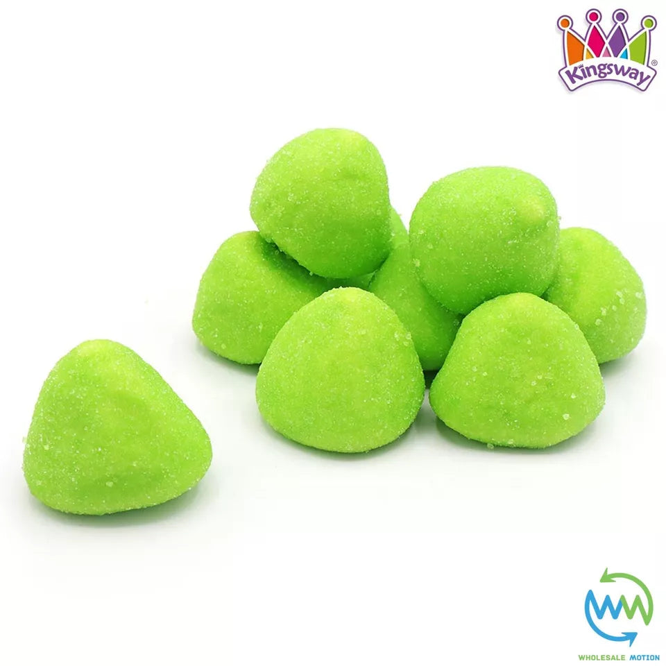 GREEN PAINT BALLS Sweets APPLE Gummy Candy MARSHMALLOW Jelly GUMMIES Jellies SUGAR COATED Mallow Vanilla Snack Kingsway PICK N MIX UK